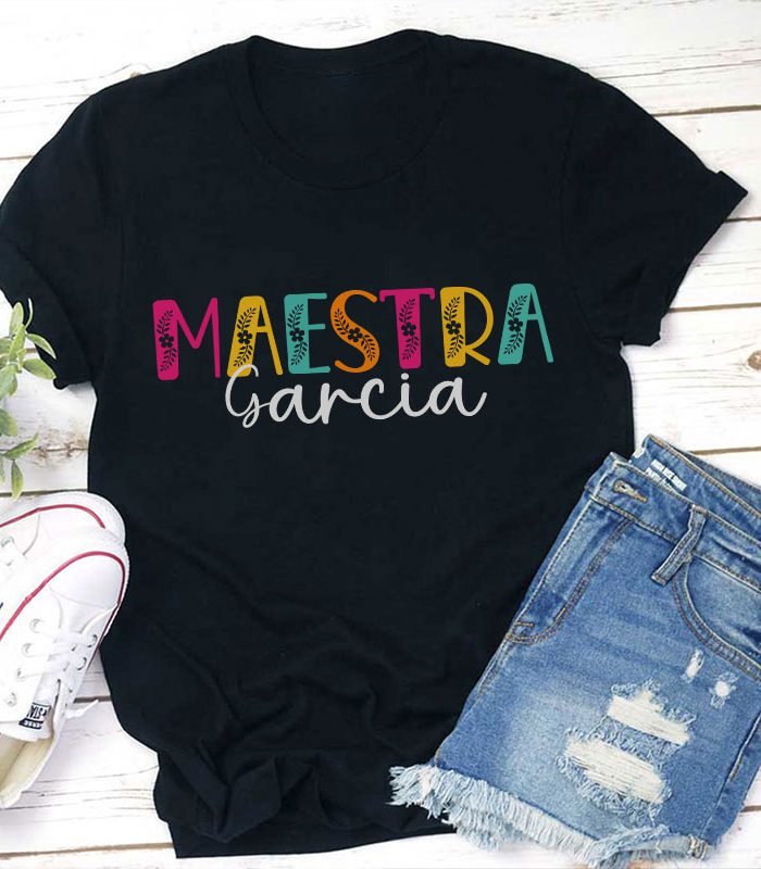 Personalized Maestra Teacher T-Shirt